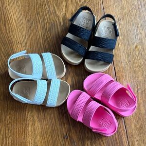 Reef Toddler Sandals - Black, Pink, and White